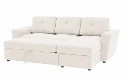 Leia 3-seters vendbar sovesofa med sjeselong og oppbevaring