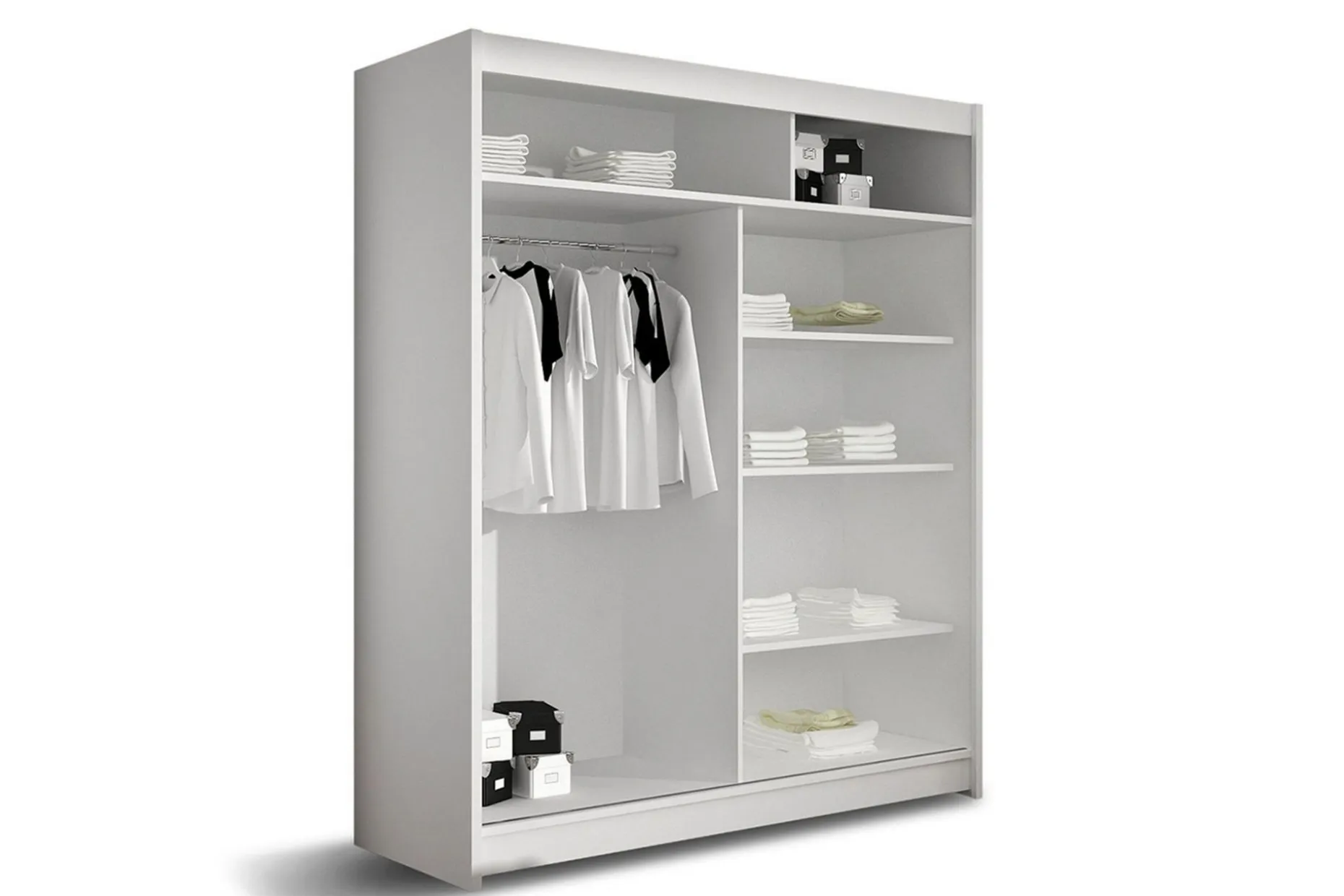 Leila Garderobe 150 cm Skyvedører Buet Speil