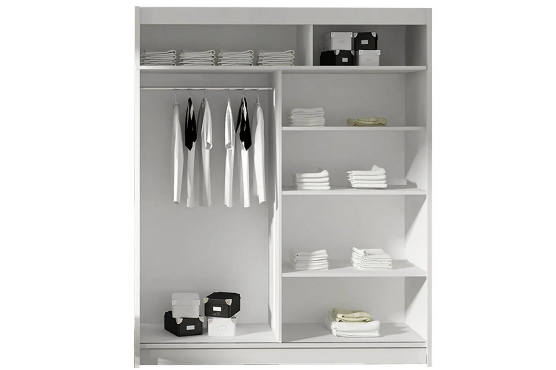Leila Garderobe 150 cm Skyvedører Buet Speil