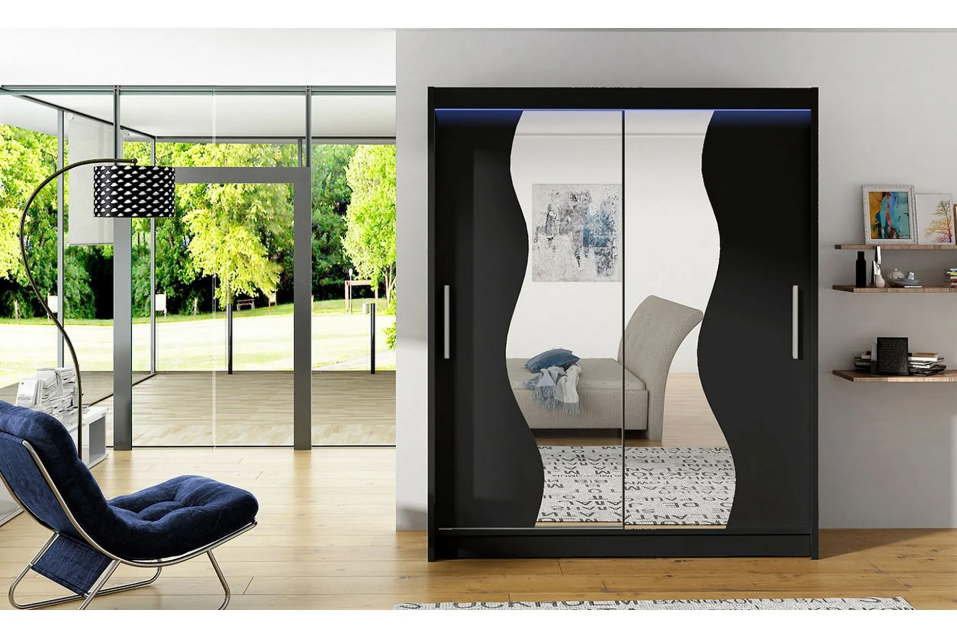 Leila Garderobe med Speil 150x200 cm