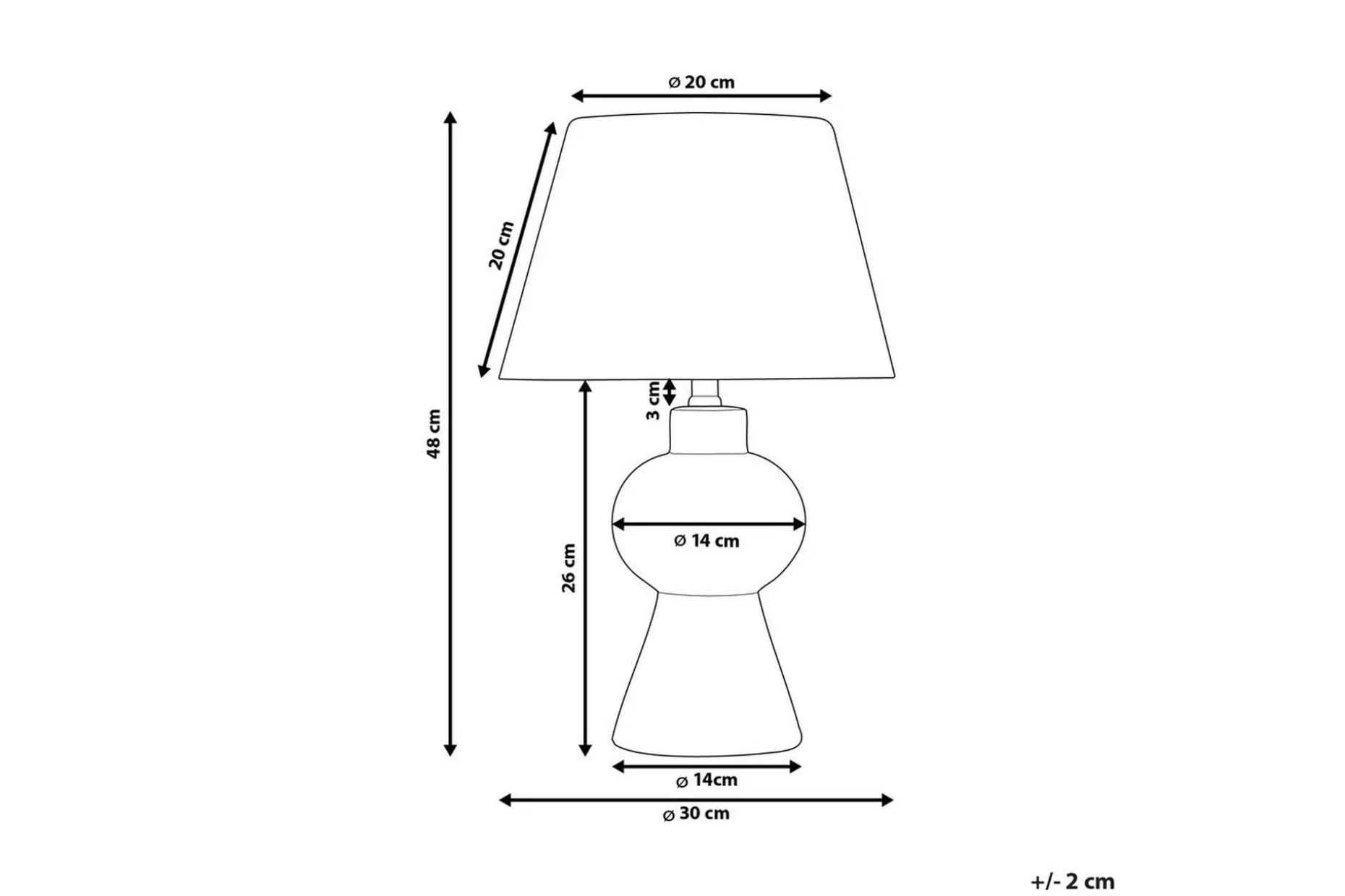 Lemiros Bordlampe 48 cm E27