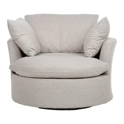 Lenestol HOME4YOU Fluffy svingbar 110x105x65/86 cm Lys grå