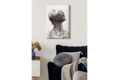 Lerretsbilde - Abstrakt portrett med fragmentert ansiktsstruktur