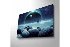 Lerretsbilde med LED-belysning 90x30 cm - Storslått klokketårn med detaljert arkitektur