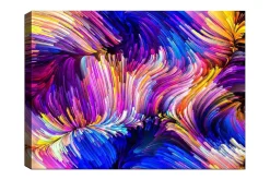 Lerretsbilde 70x100 cm - Abstrakt fargerik komposisjon med feiende linjer og former