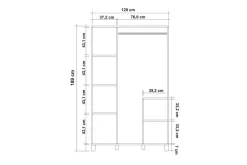 Leva Garderobe 120x189 cm Brun/Hvit