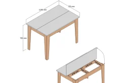 Levents Spisebord 110 cm Rektangulært