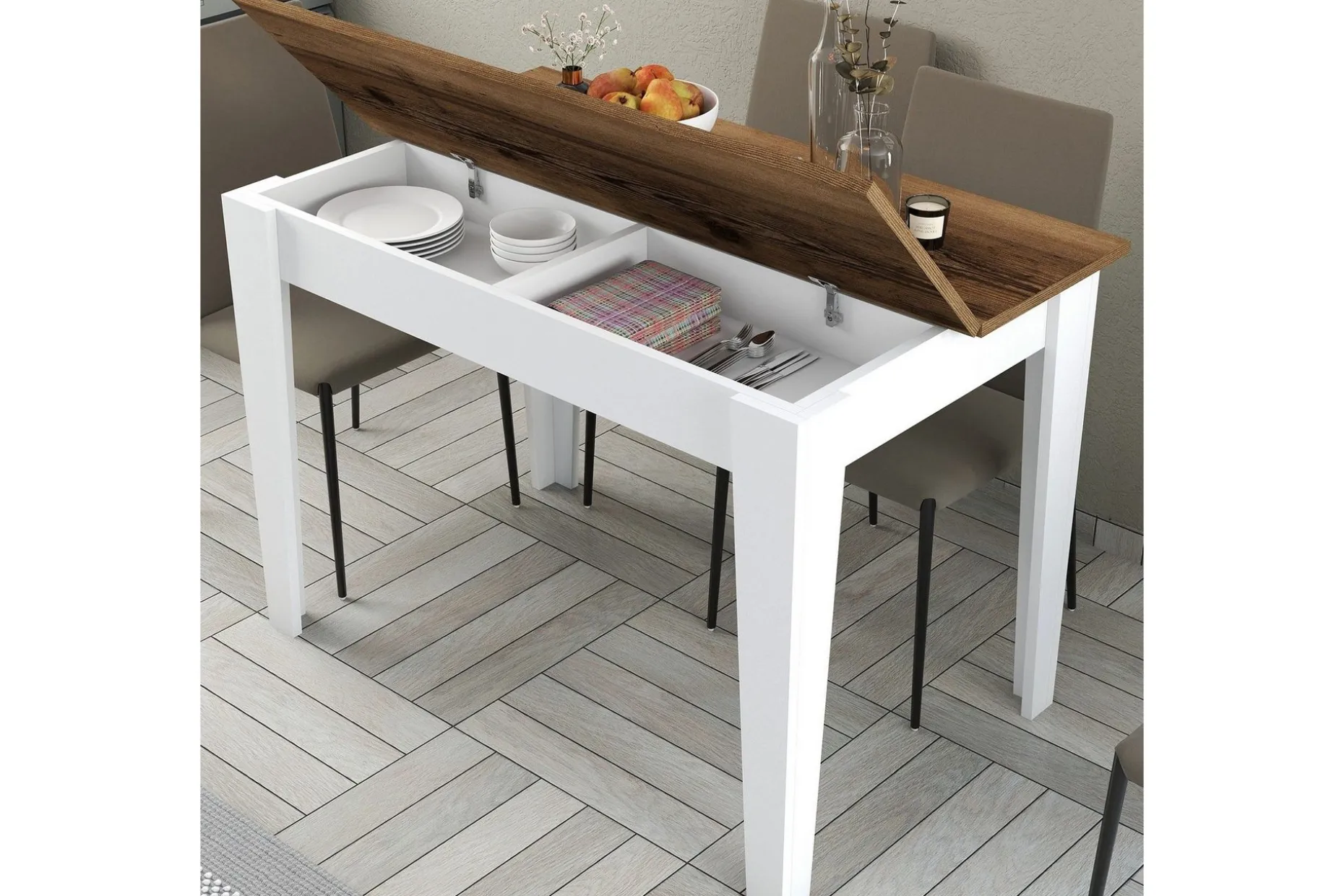 Levents Spisebord 110x72 cm Brun/Hvit