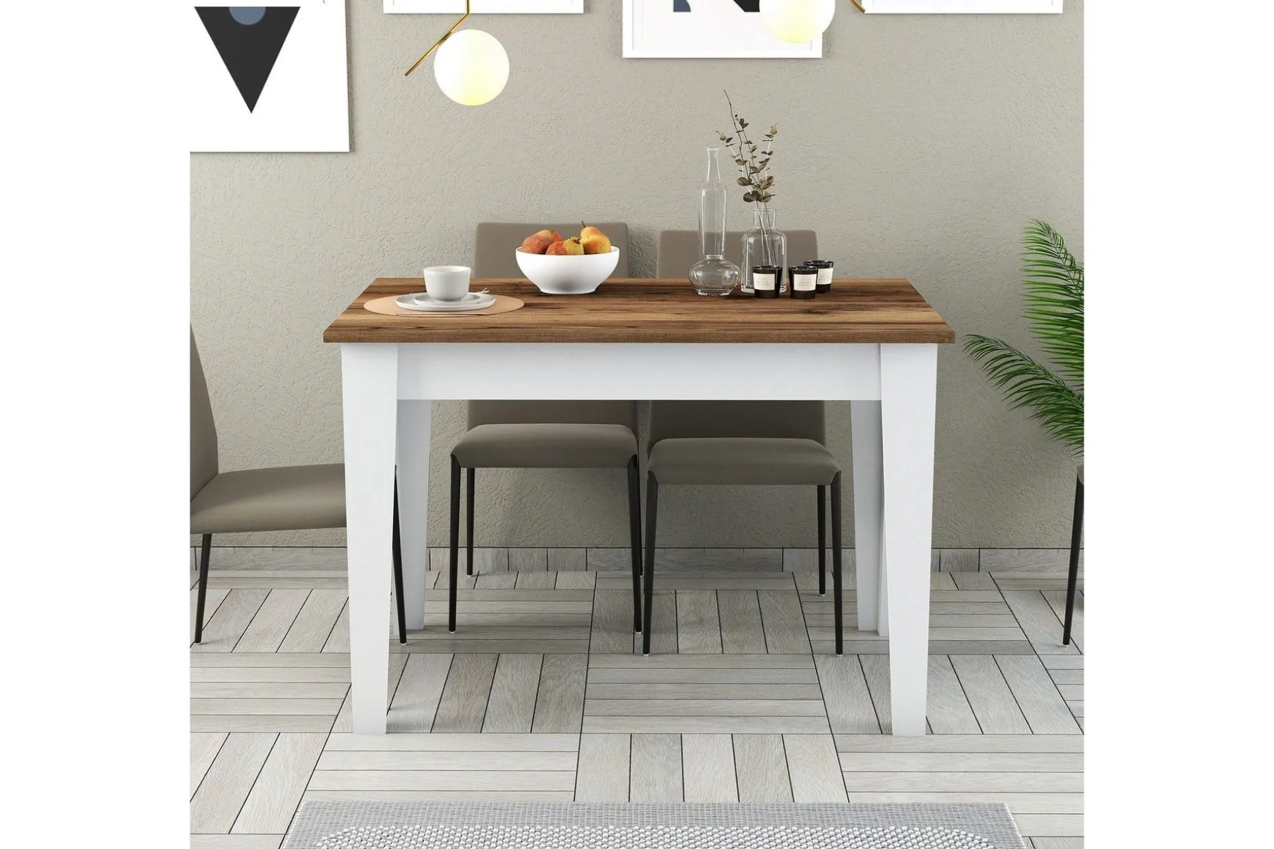 Levents Spisebord 110x72 cm Brun/Hvit