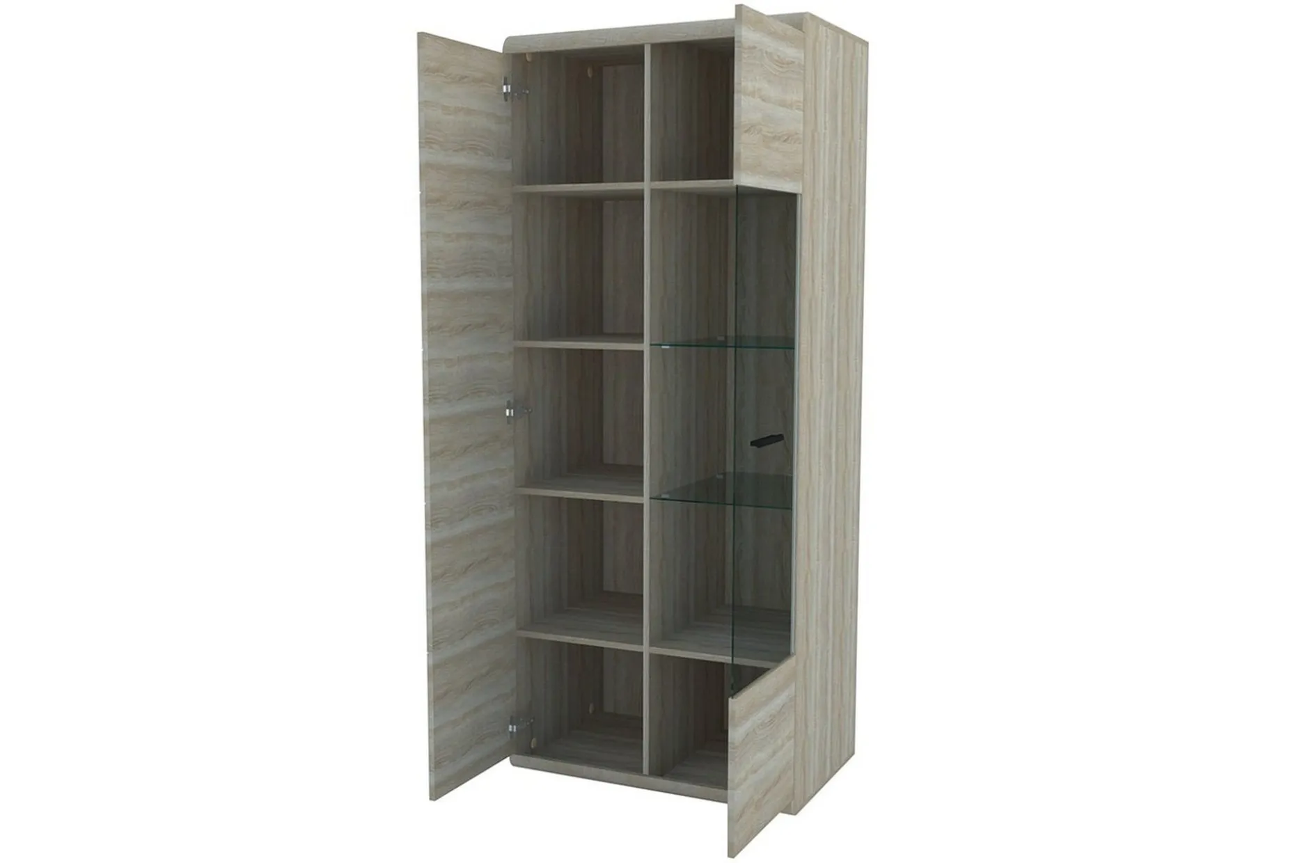 Link Vitrinskåp 80x37x194 cm beige||Grey