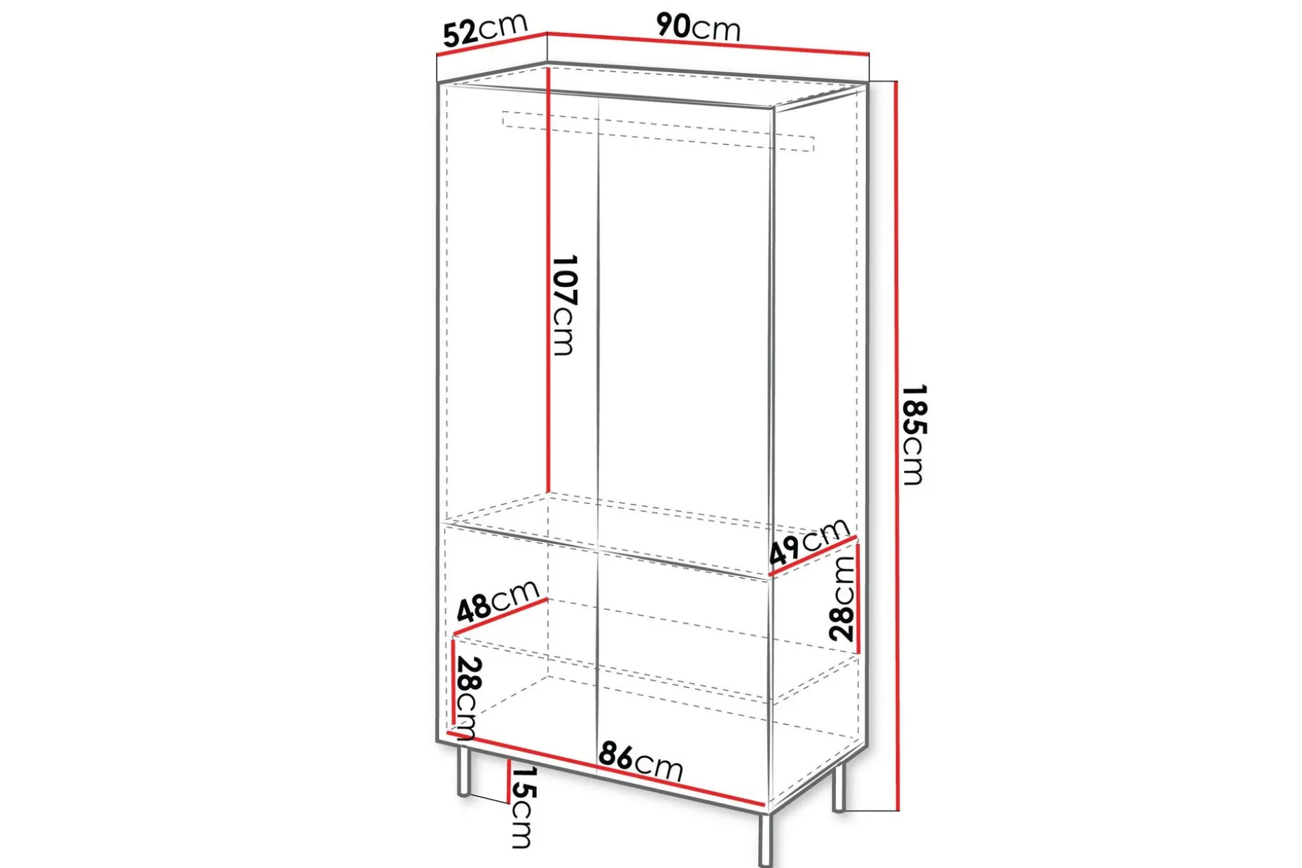 Lionel Garderobe 90 cm