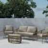 Lipari sofagruppe 2-seters sofa + 2 lenestoler med bord utendørs