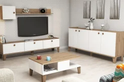 Living Room Furniture Set Eik|Hvit