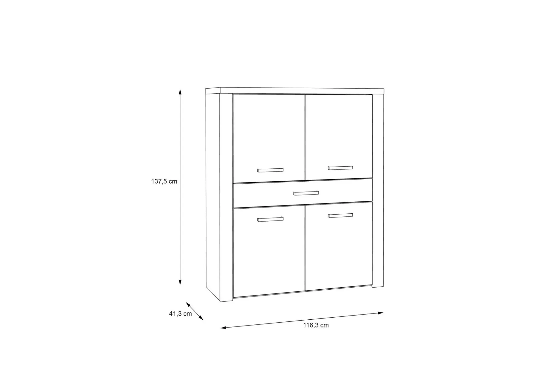Loannia Highboard 42x117 cm