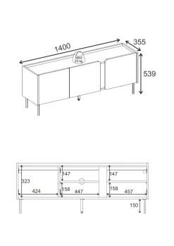 Lomar TV-benk 140x53,9x35,5 cm