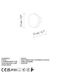 Loomba vegglampe 15 cm rund
