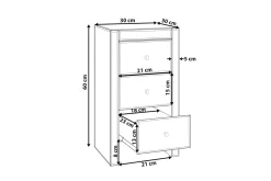 Lorris Nattbord 45 cm