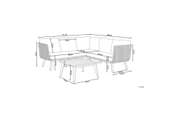 Loungegruppe ALCAMO brun / grå