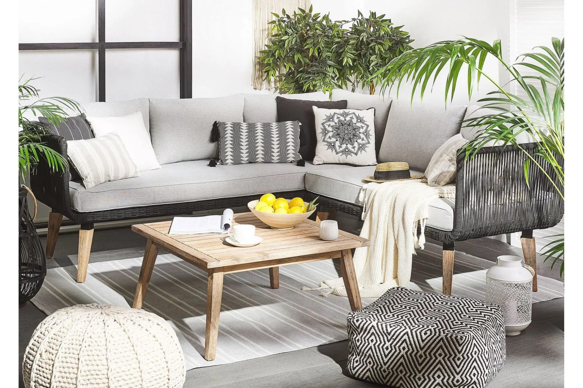 Loungegruppe ALCAMO brun / grå