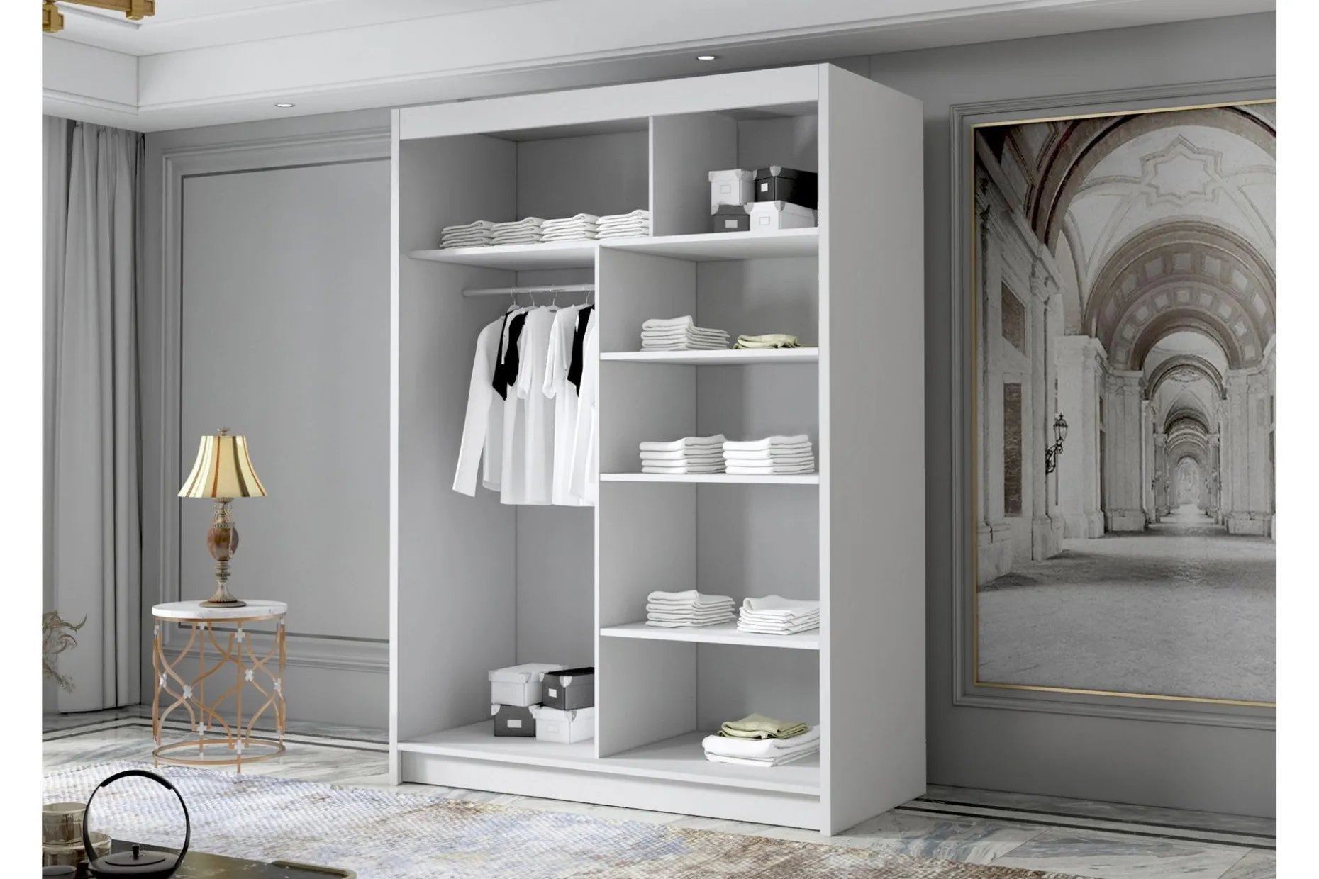 Lungos Garderobe med Speil 120x200 cm