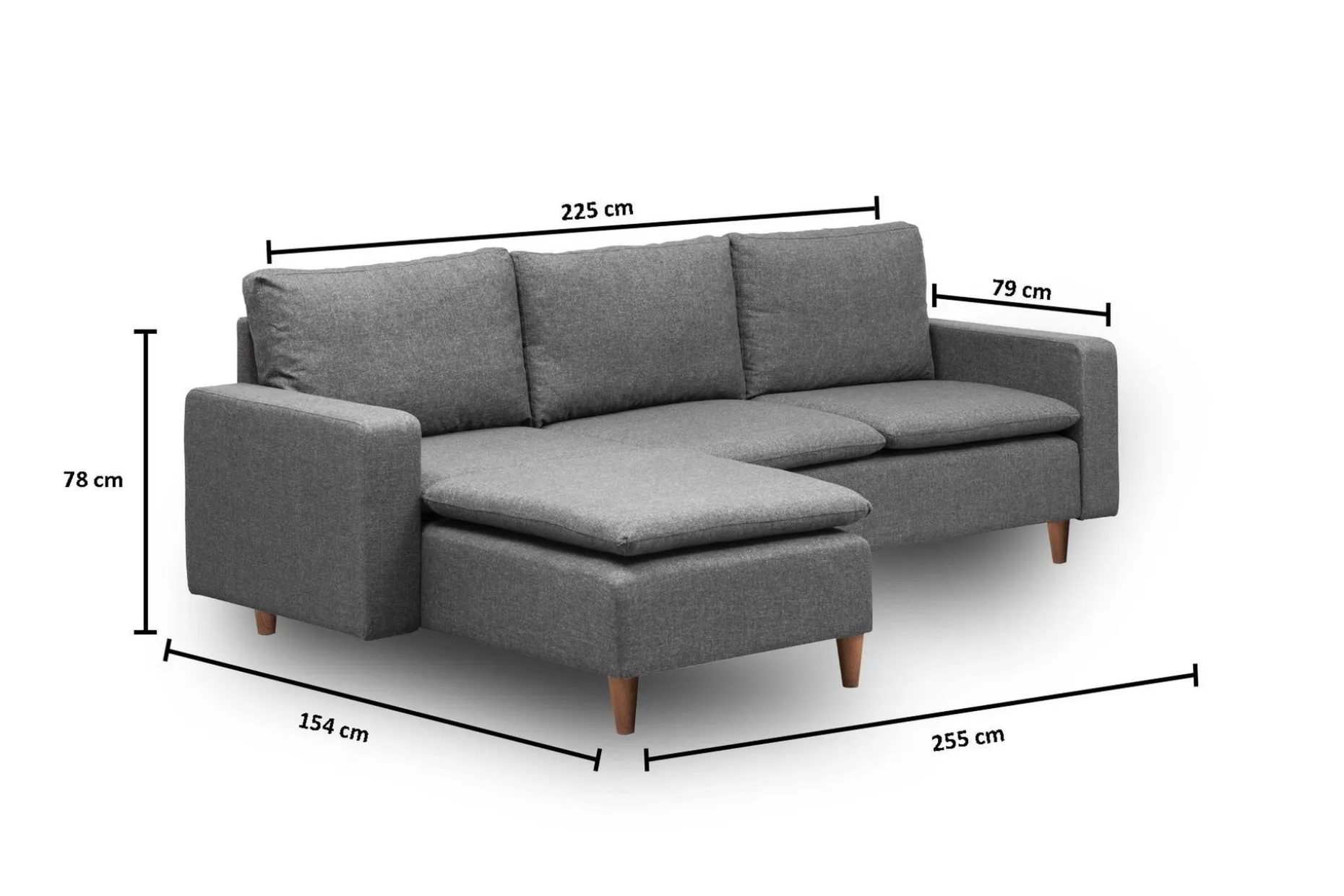 Lungo Sofa med Sjeselong 4-seter