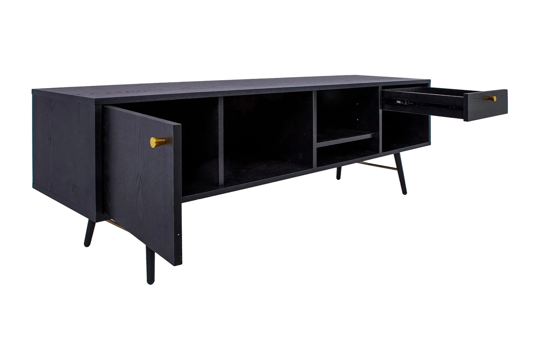 Luxembourg TV Benk Svart / Kobber