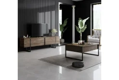 Luxe Soffbord 90x40 cm Brun/Svart