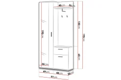 Lux Garderobe 97x30x195 cm