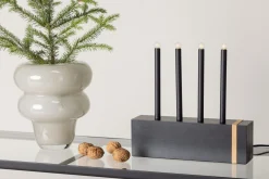 Lysestake og kandelaber til bord Venture Home Fjällberget lysestake Black