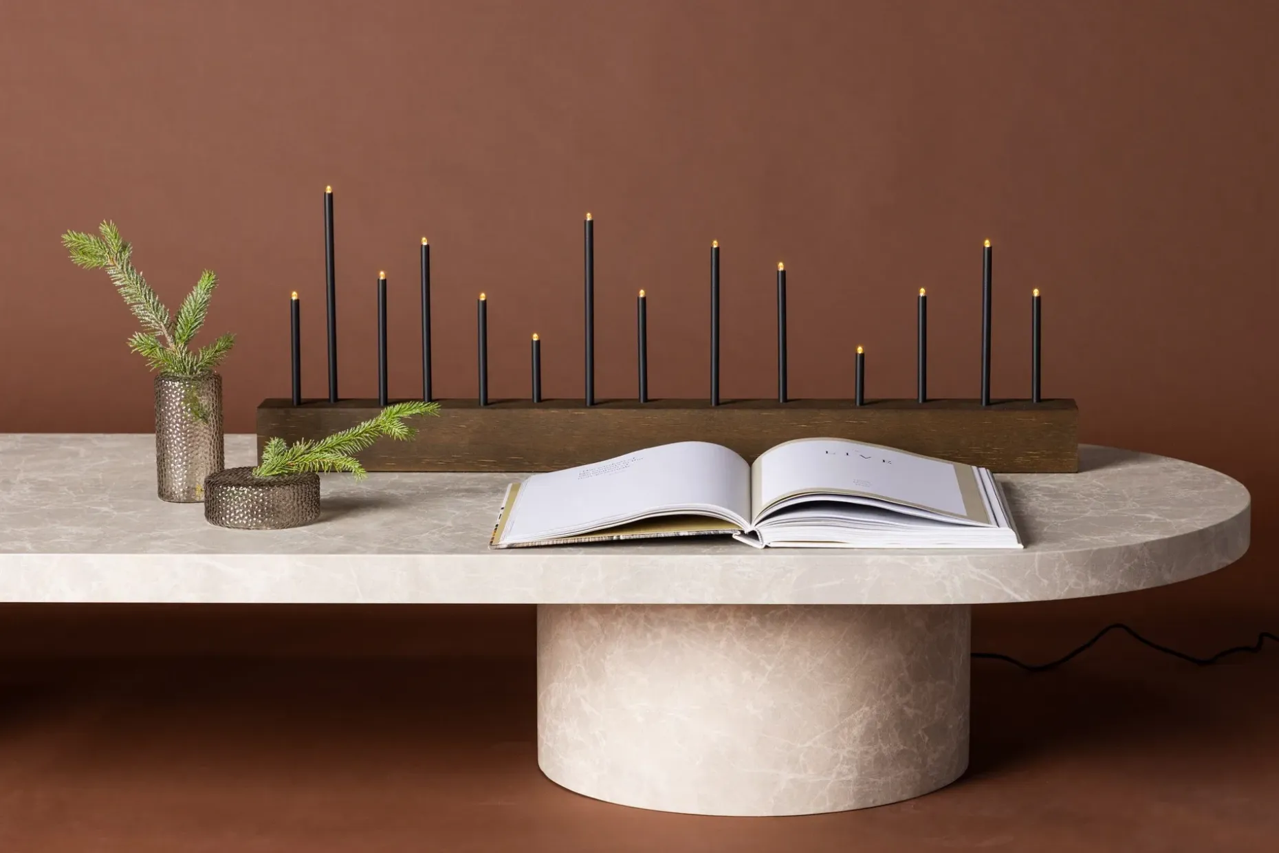 Lysestake og kandelaber til bord Venture Home Kungsberget lysestake Walnut