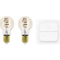 Lyskilde 2xLM-ZIG-CCT E27 A60 4,9W Amber + Bryter