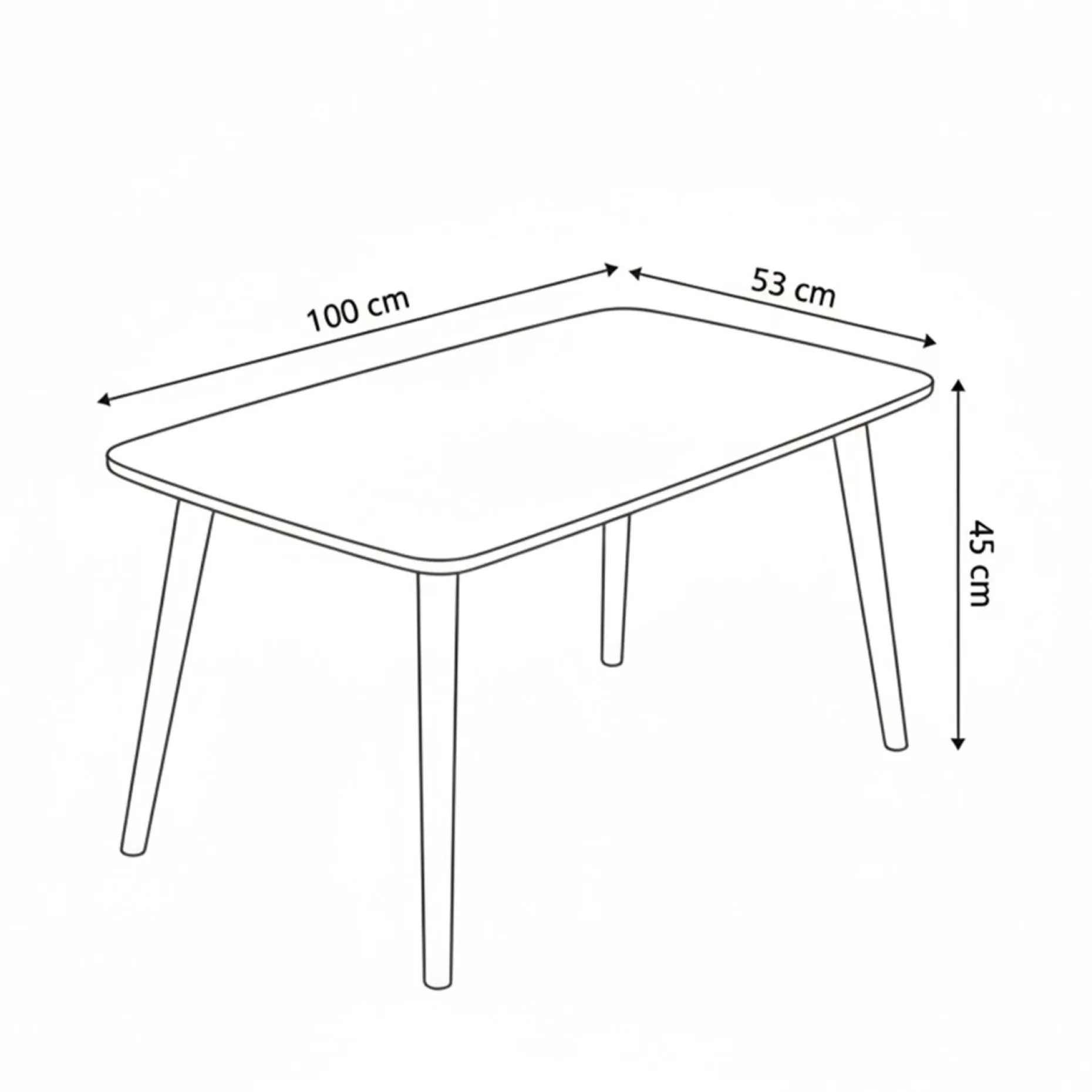Lyvenn sofabord 100 cm rektangulært