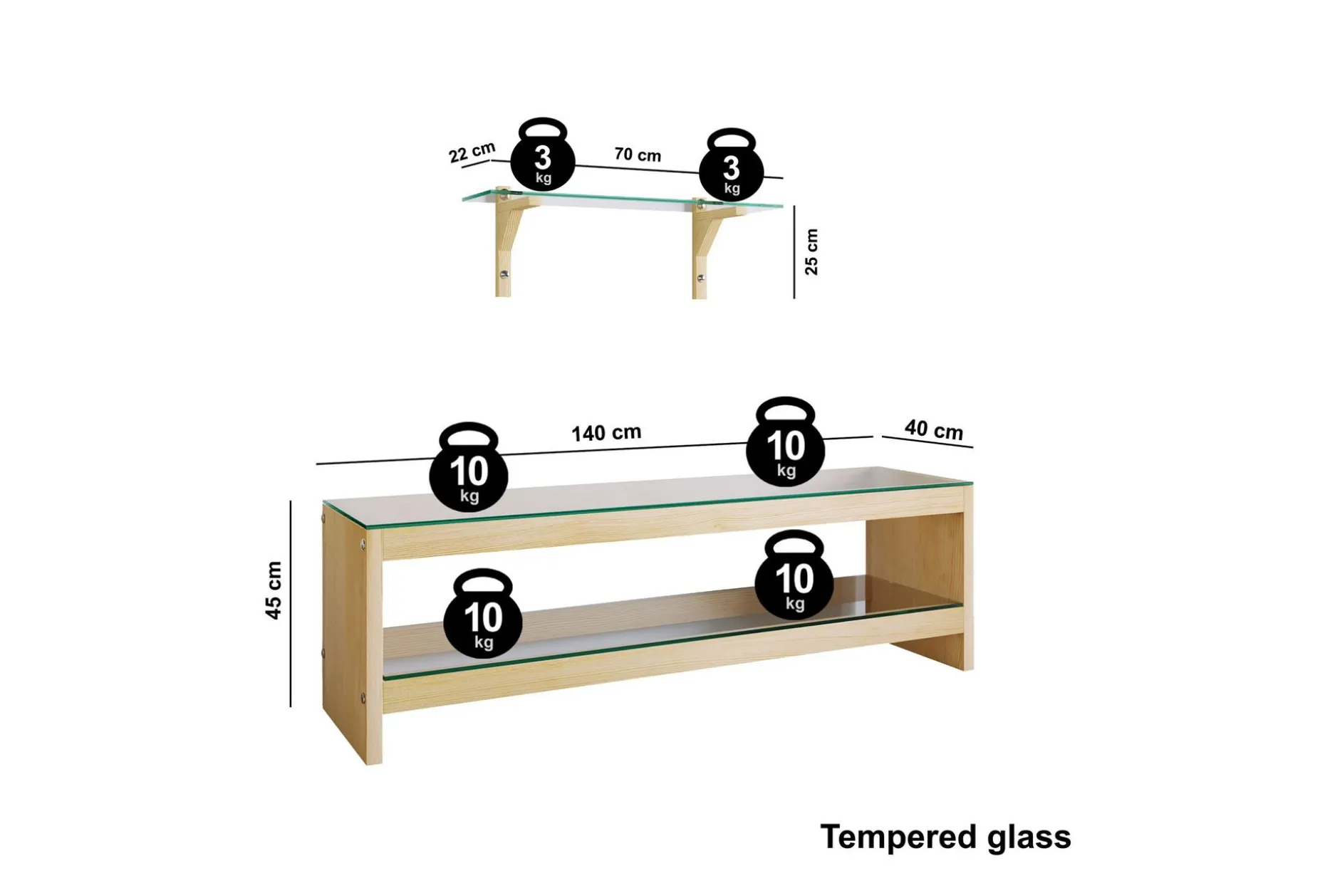Malmby TV-Møbelsett 140 cm