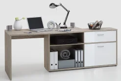Mamoru Hjørneskrivebord Sandeik/Hvit
