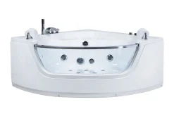 Mangle Hjørneboblebadekar 150 cm med LED-belysning