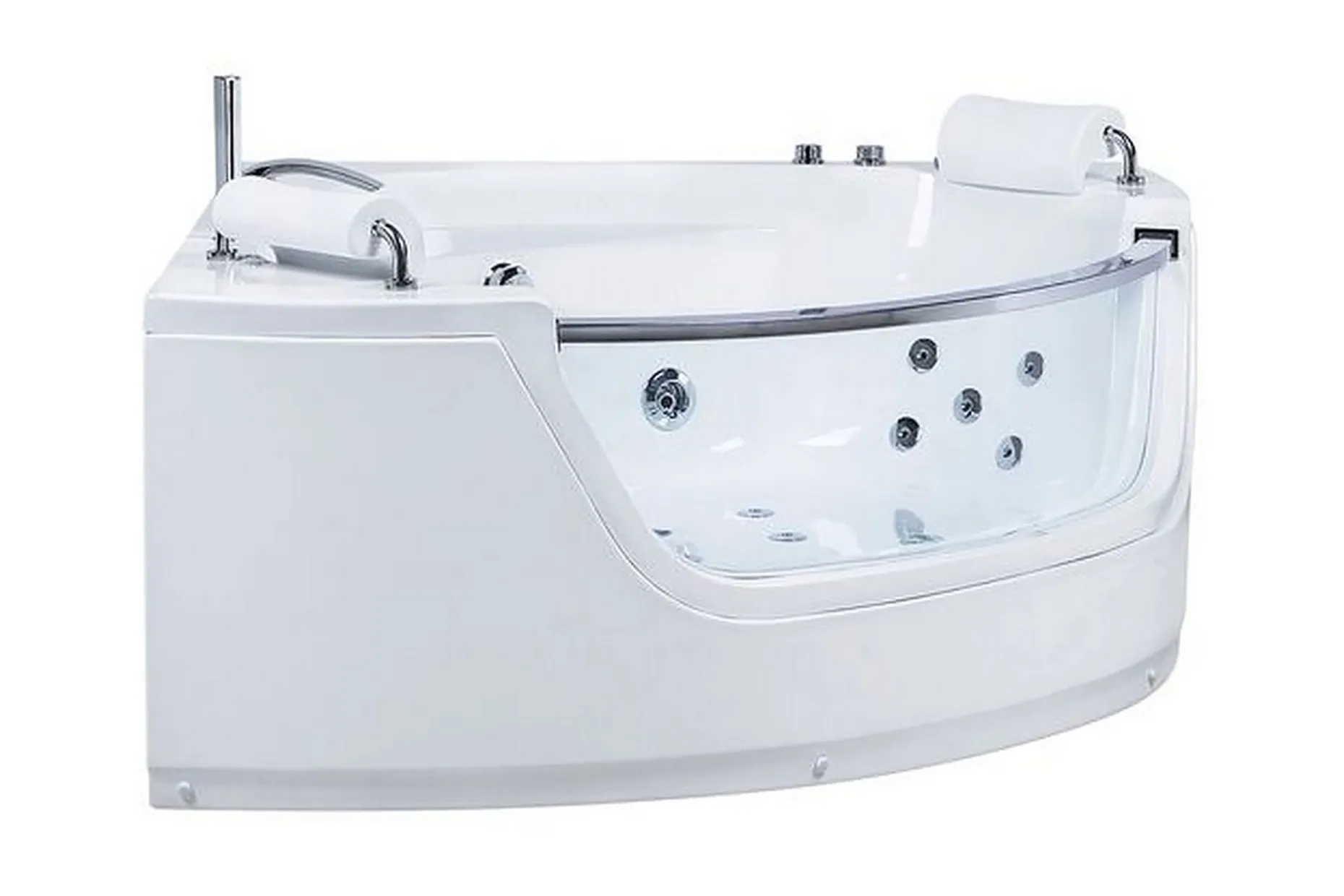 Mangle Hjørneboblebadekar 150 cm med LED-belysning