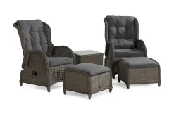 Marcus Cafésett med 2 Reclinerlenestoler m Pute