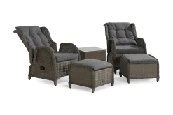 Marcus Cafésett med 2 Reclinerlenestoler m Pute