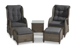 Marcus Cafésett med 2 Reclinerlenestoler m Pute