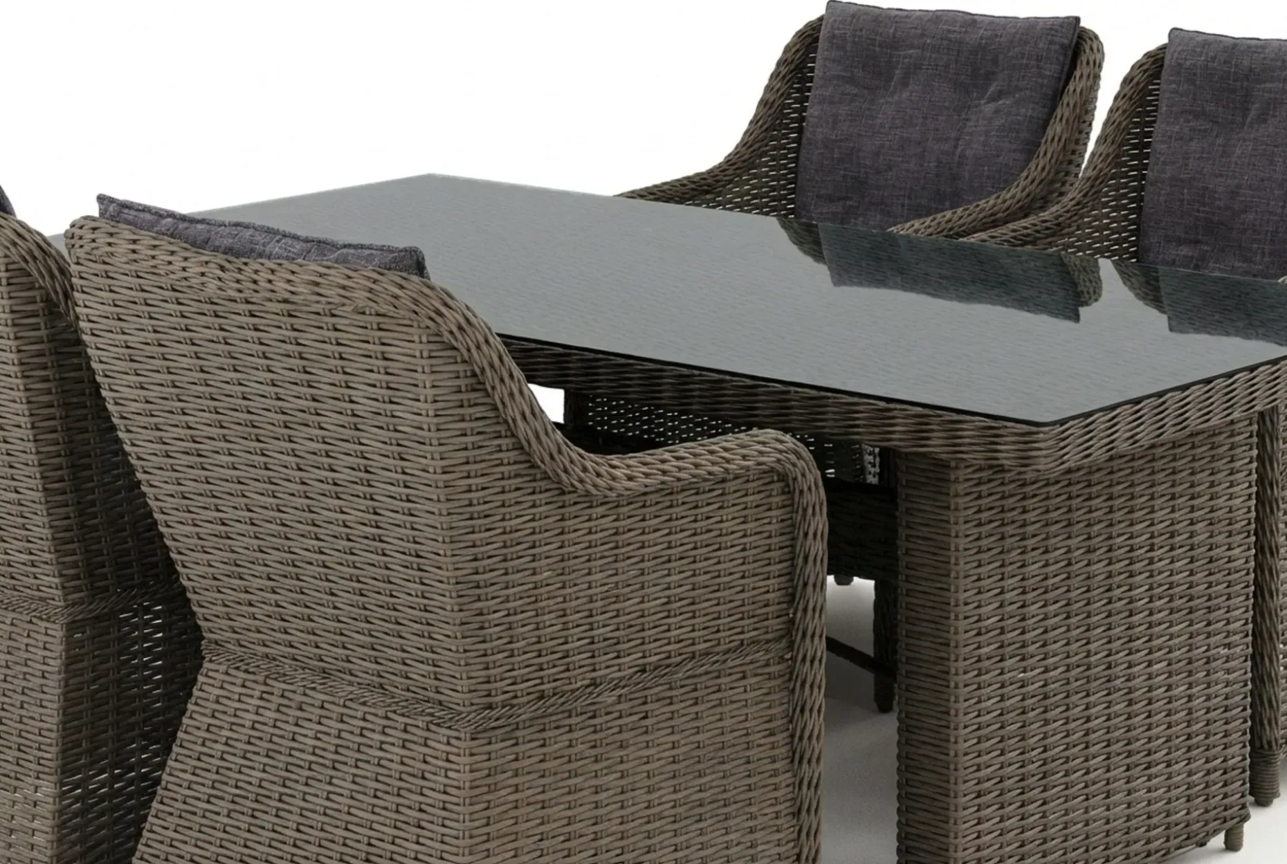 Marcus utendørs spisegruppe 160x90 cm med 4 Marcus utefåtöljer