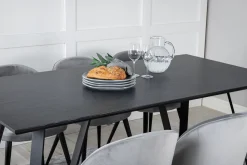 Marina Spisegruppe 180 cm Rektangulær med 6 Velvet Stoler