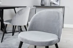 Marina Spisegruppe 180 cm Rektangulær med 6 Velvet Stoler