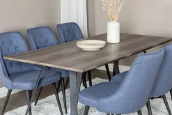 Marina Spisegruppe 180 cm Rektangulær med 6 Velvet Stoler