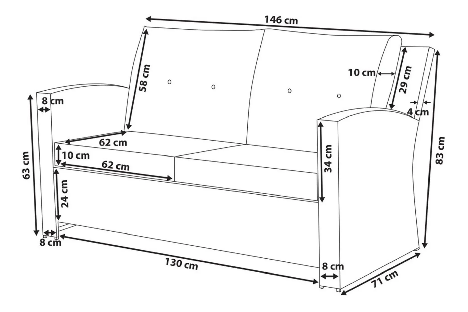 Marino Loungegruppe 146 cm