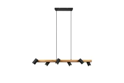 Marley Hengelampe 115 cm 6-deler Mattsvart/Tre