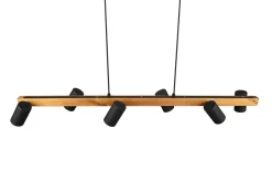 Marley Hengelampe 115 cm 6-deler Mattsvart/Tre