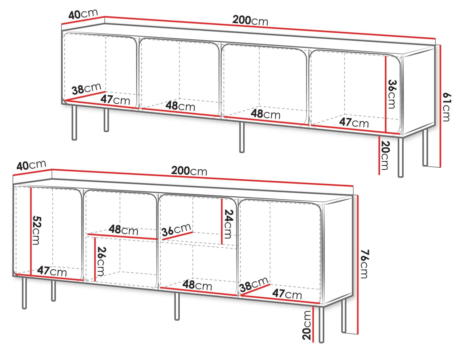 Marros Møbelsett Skjenk 200 cm