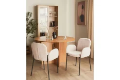 Matsalsstol Beliani Albee set om 2 Beige
