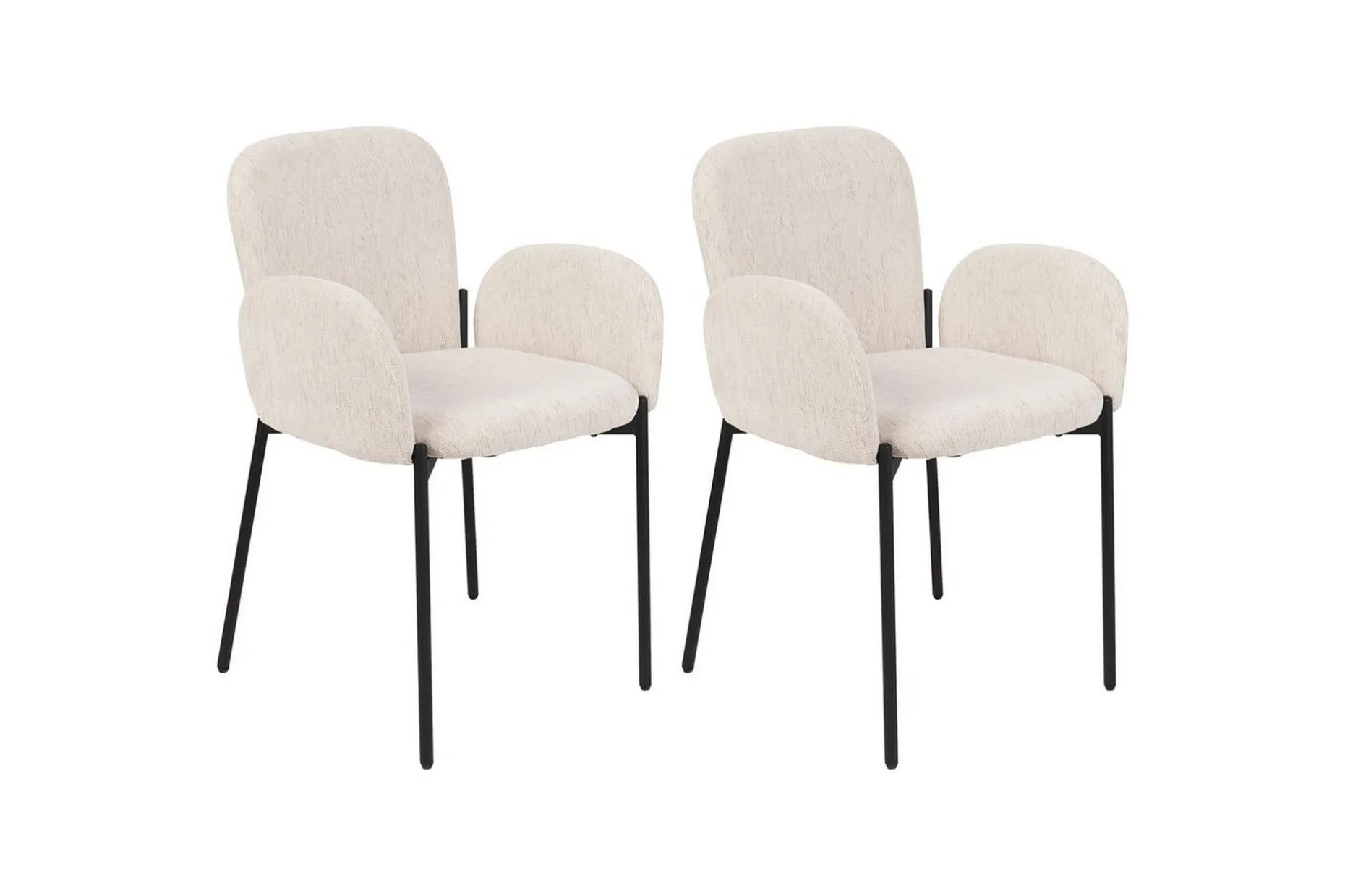Matsalsstol Beliani Albee set om 2 Beige