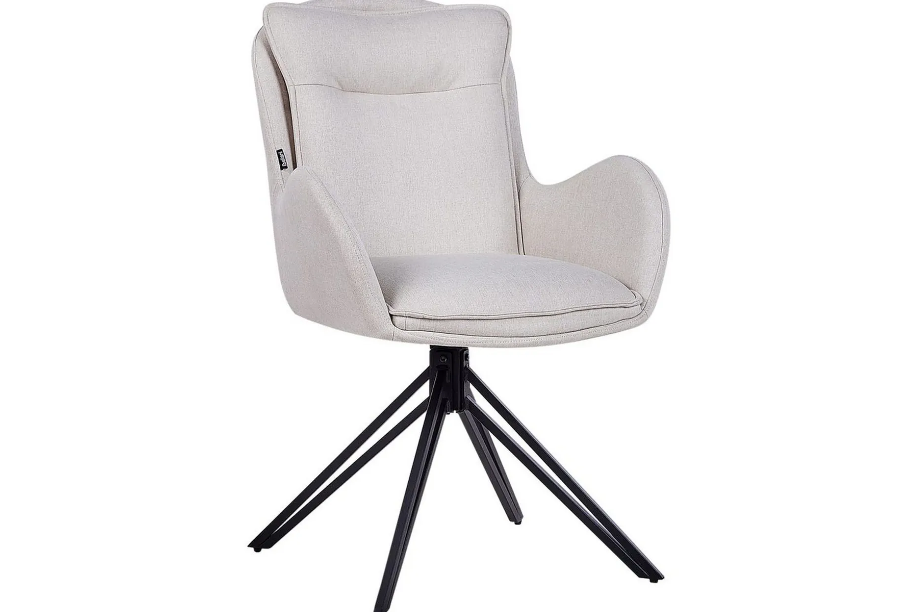 Matsalsstol Beliani Avelar set om 2 Beige-Svart Ljusbeige